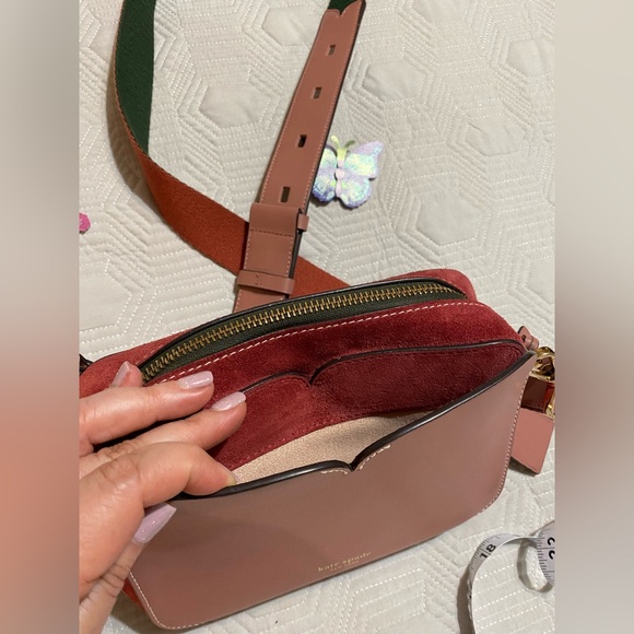 Kate Spade Blush Pink Crossbody Camera Bag Leather and Suede - Picture 3 of 13